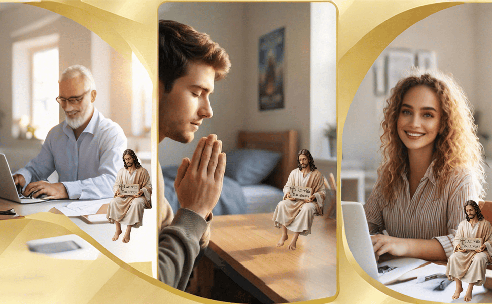 ✨Handcrafted Jesus Figurine✝️Serene Desk Companion🙏