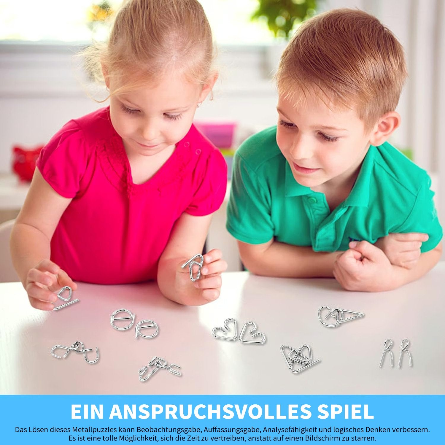 🧠Montessori Metallisches Denkspielzeug - 24-teiliges Set zur Förderung des räumlichen Denkens