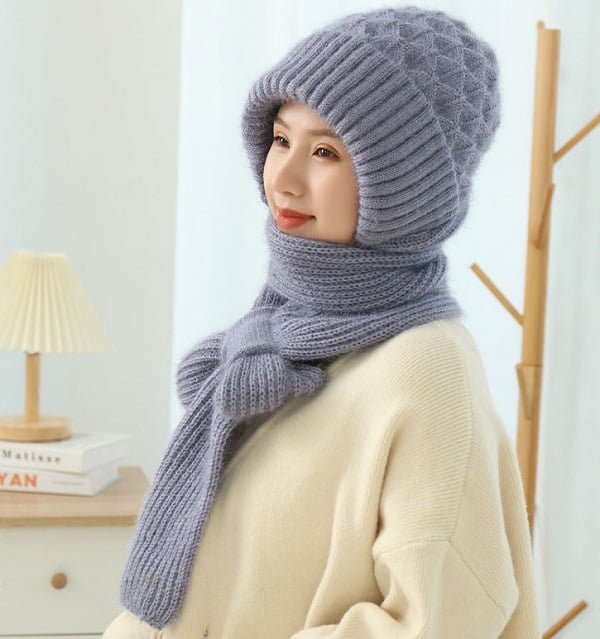 🎄Vielseitiger Strickschal mit Kapuze für den Winter für Damen