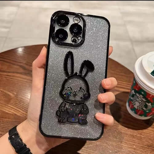 🐰Glitzer-Quicksand-Kaninchen-Hülle mit Farbverlauf für das iPhone✨✨