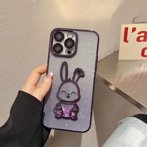 🐰Glitzer-Quicksand-Kaninchen-Hülle mit Farbverlauf für das iPhone✨✨