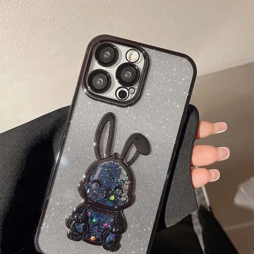 🐰Glitzer-Quicksand-Kaninchen-Hülle mit Farbverlauf für das iPhone✨✨