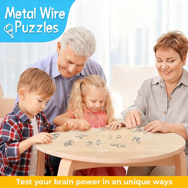 🧠Montessori Metallisches Denkspielzeug - 24-teiliges Set zur Förderung des räumlichen Denkens