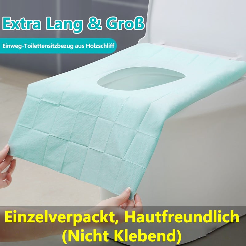 10 Packungen reißfester Einweg-Toilettensitzbezüge (einzeln verpackt)