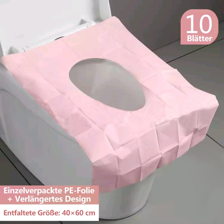 10 Packungen reißfester Einweg-Toilettensitzbezüge (einzeln verpackt)