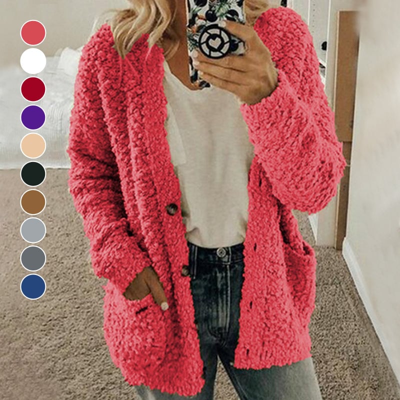 Herbst- und Winter-Plus Size Cardigan Casual Samt-Kurzjacke