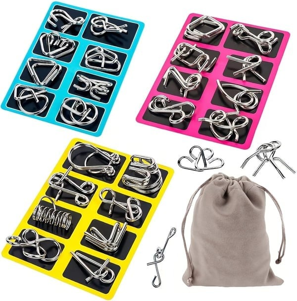 🧠Montessori Metallisches Denkspielzeug - 24-teiliges Set zur Förderung des räumlichen Denkens