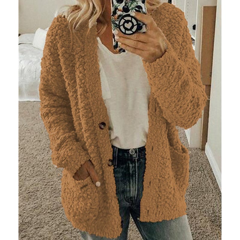 Herbst- und Winter-Plus Size Cardigan Casual Samt-Kurzjacke