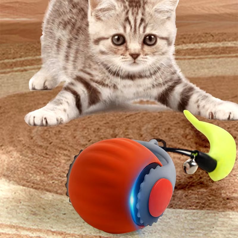 🐾Interaktiver elektrischer Rollball mit neckendem Schwanz – Intelligentes Katzenspielzeug für Spaß drinnen und draußen 🎉🐱
