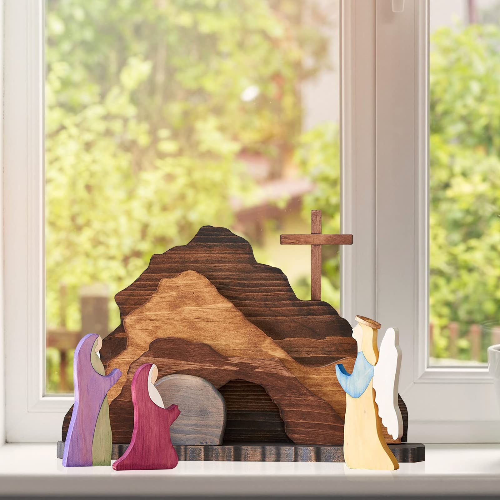 Jesus-Grab Osterszene aus Holz