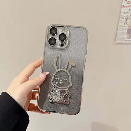 🐰Glitzer-Quicksand-Kaninchen-Hülle mit Farbverlauf für das iPhone✨✨