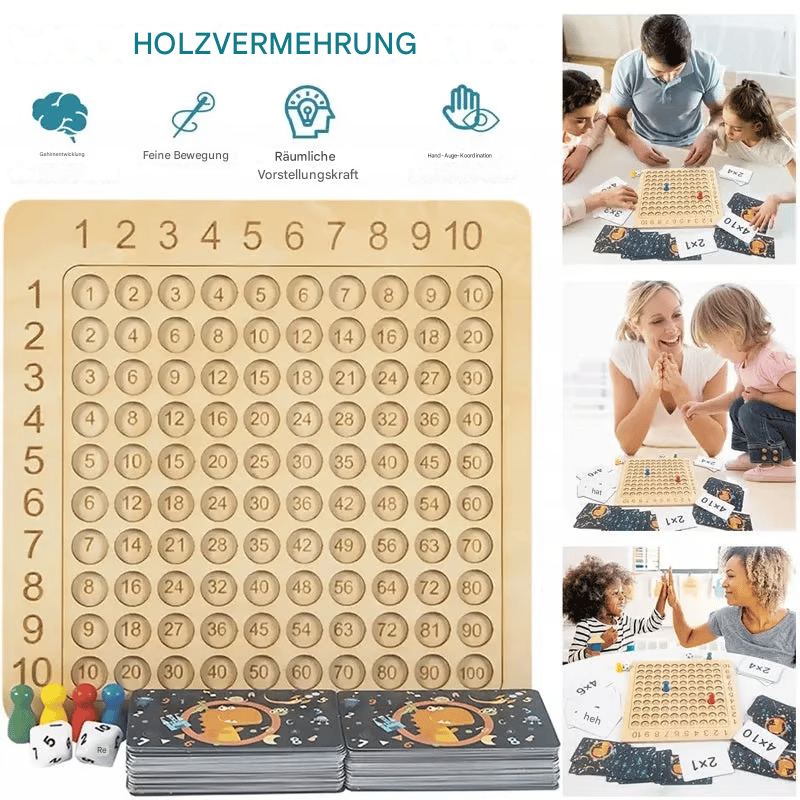 Montessori-Multiplikationsbrettspiel aus Holz