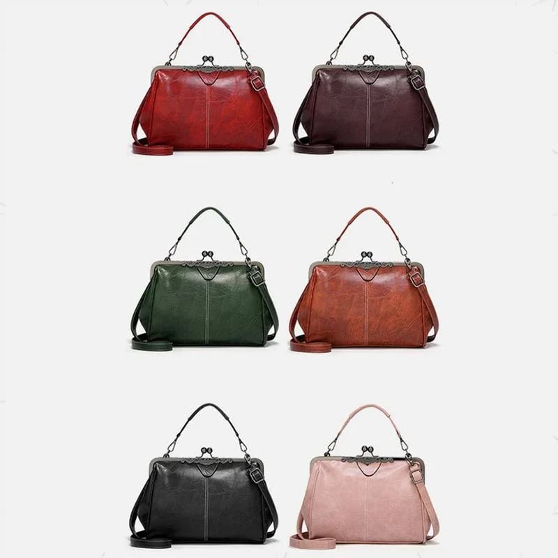 Retro Ölwachs Umhängetasche mit großem Fassungsvermögen