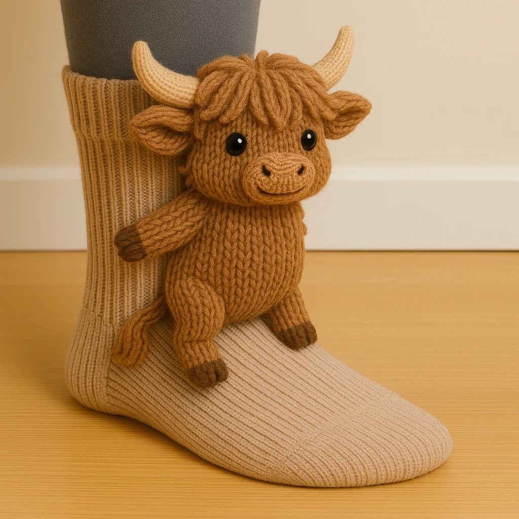 🎄🎅Simulation handgestrickte Tiersocken – warm, geeignet für zu Hause