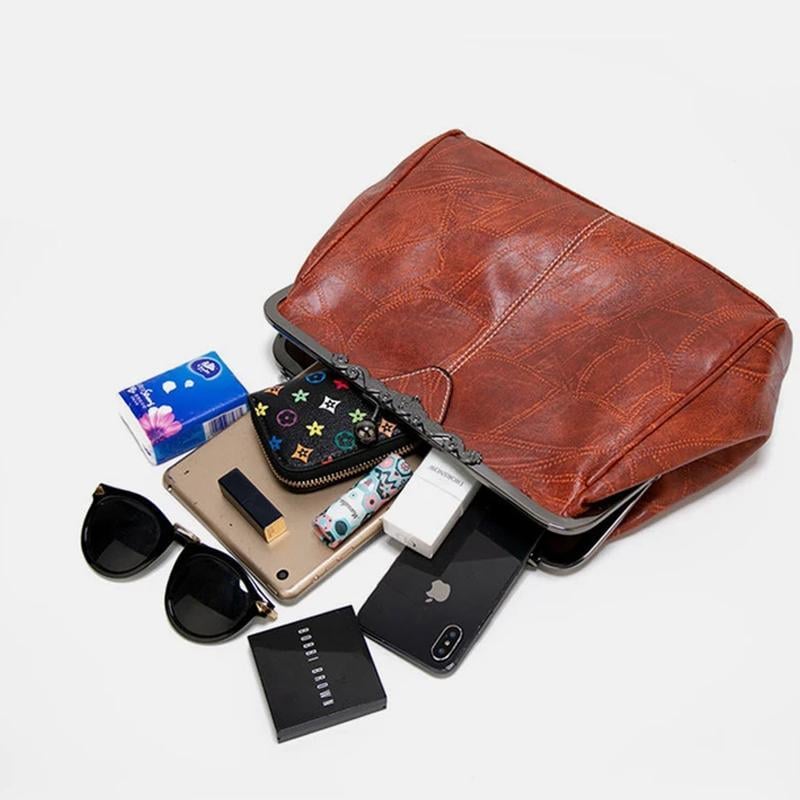 Retro Ölwachs Umhängetasche mit großem Fassungsvermögen