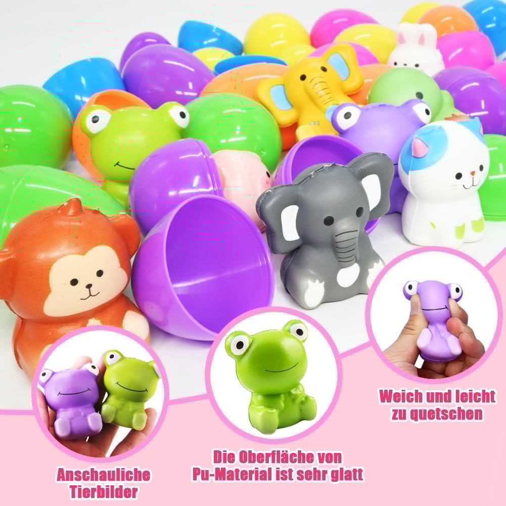 24 Stück Ostereier - Vorgefüllte langsam aufsteigende Quetschspielzeuge