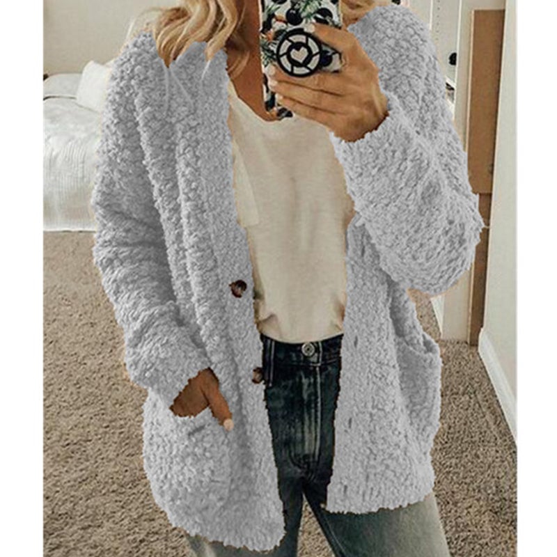 Herbst- und Winter-Plus Size Cardigan Casual Samt-Kurzjacke