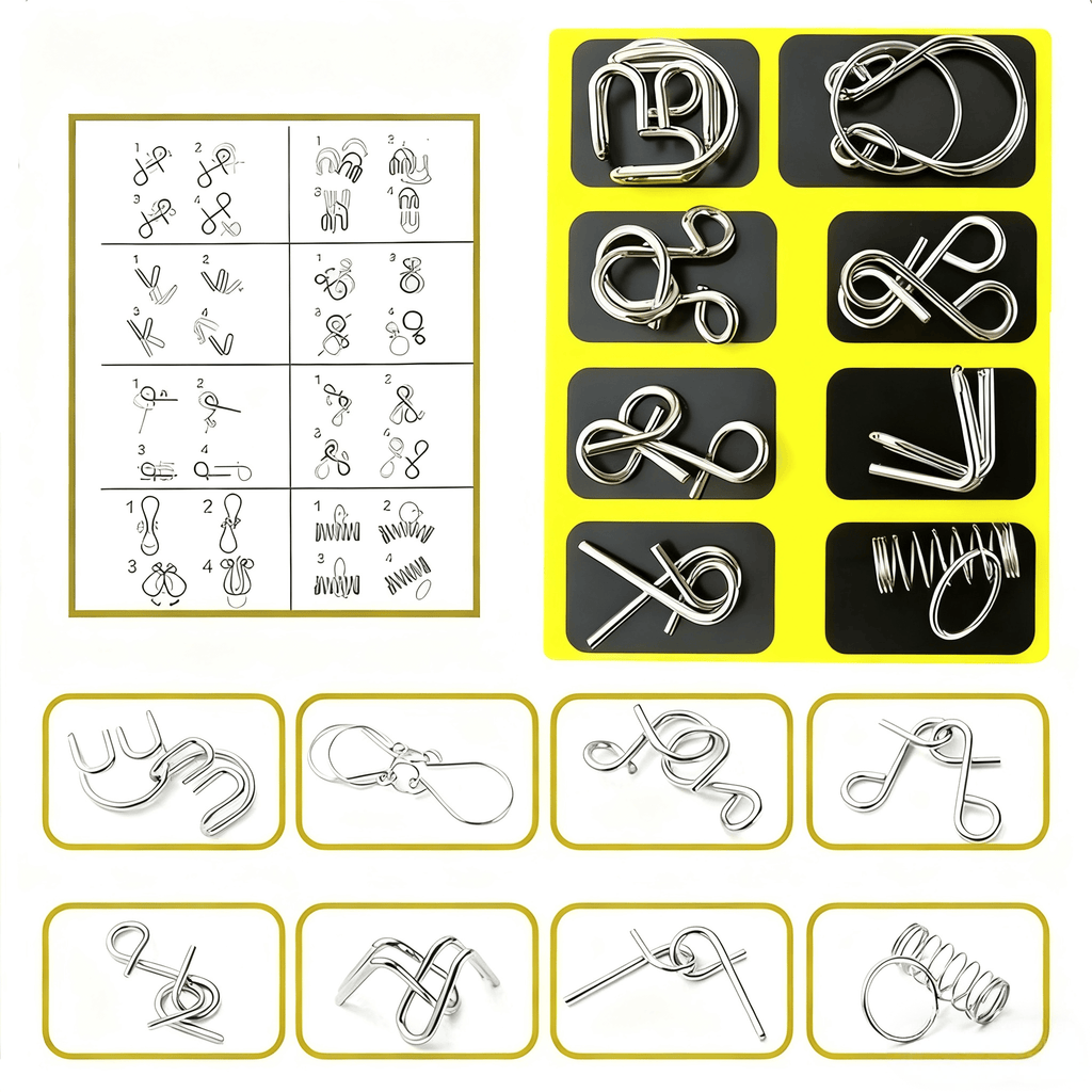 🧠Montessori Metallisches Denkspielzeug - 24-teiliges Set zur Förderung des räumlichen Denkens