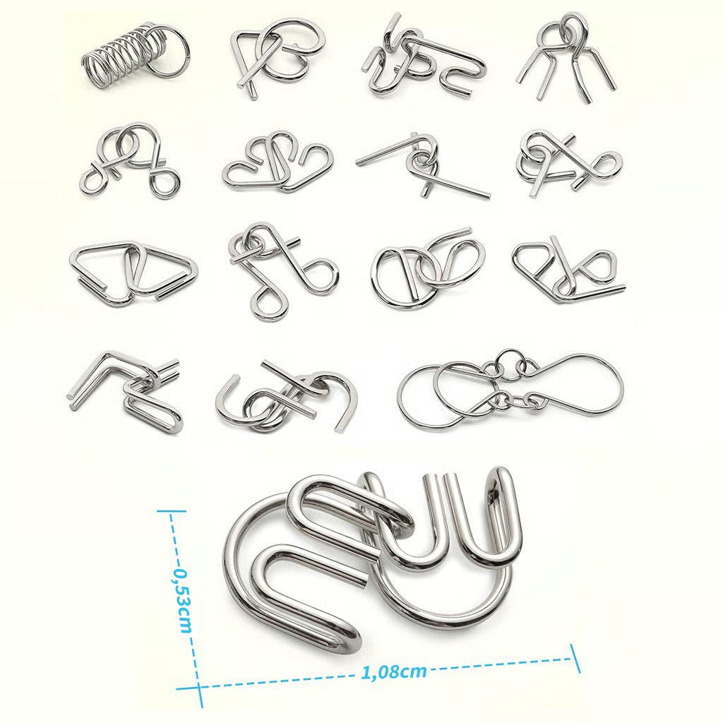 🧠Montessori Metallisches Denkspielzeug - 24-teiliges Set zur Förderung des räumlichen Denkens