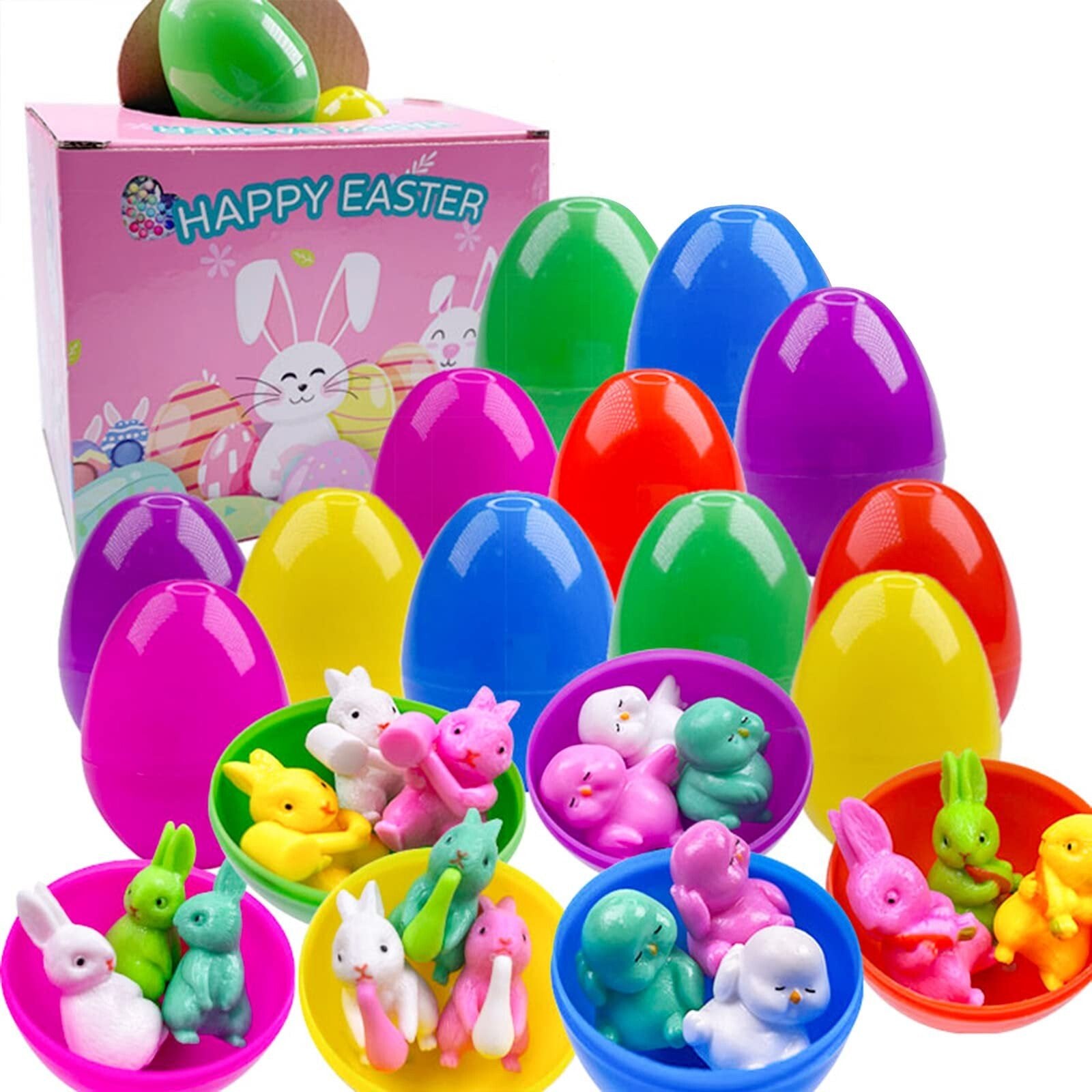 🐰 🐣12 vorgefüllte Ostereier mit Rückzugsautos🚚