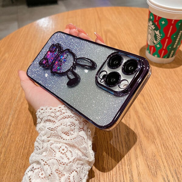 🐰Glitzer-Quicksand-Kaninchen-Hülle mit Farbverlauf für das iPhone✨✨