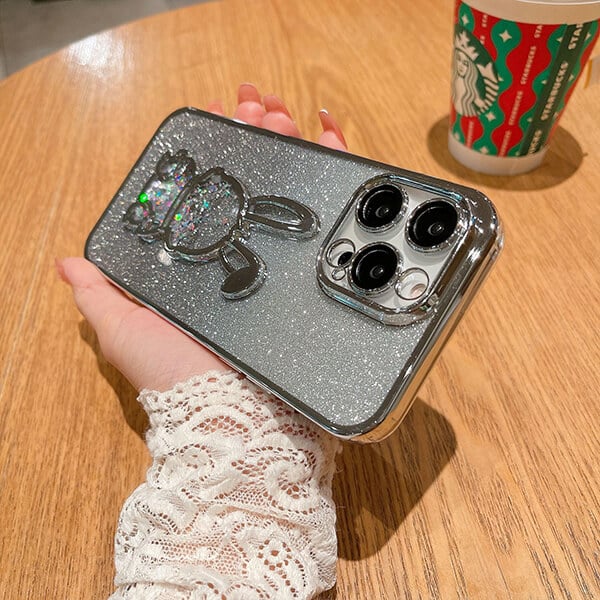 🐰Glitzer-Quicksand-Kaninchen-Hülle mit Farbverlauf für das iPhone✨✨