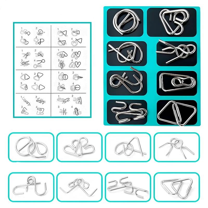 🧠Montessori Metallisches Denkspielzeug - 24-teiliges Set zur Förderung des räumlichen Denkens