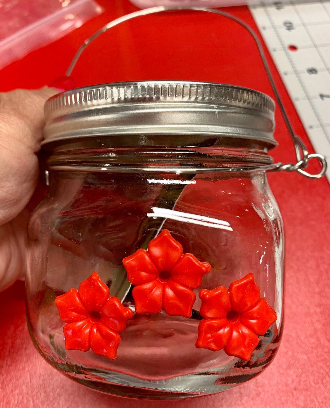 🎉 Wunderschöner Einmachglas-Kolibri-Futterspender mit drei Anschlüssen