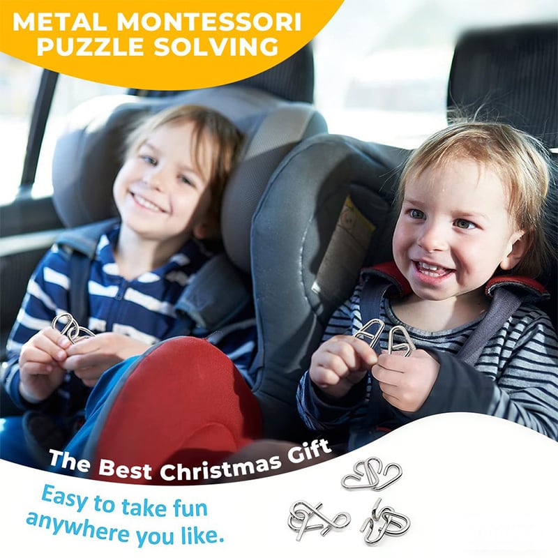 🧠Montessori Metallisches Denkspielzeug - 24-teiliges Set zur Förderung des räumlichen Denkens