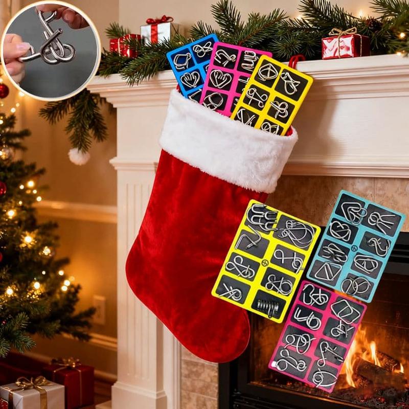 🧠Montessori Metallisches Denkspielzeug - 24-teiliges Set zur Förderung des räumlichen Denkens