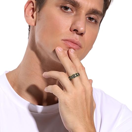 💕 Drehring mit Sonne, Mond und Sternen zur Linderung von Ängsten für Paare