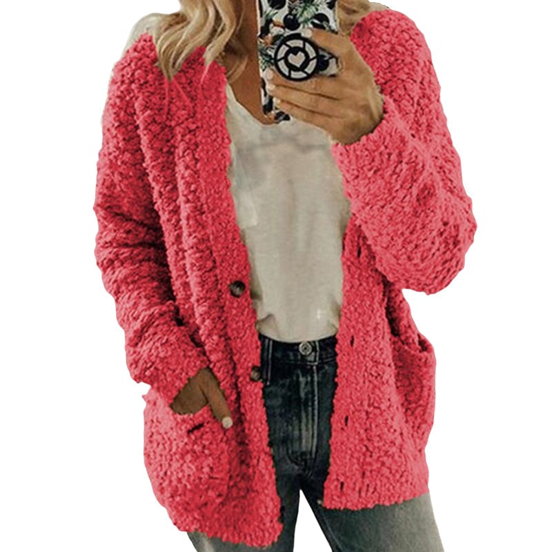 Herbst- und Winter-Plus Size Cardigan Casual Samt-Kurzjacke