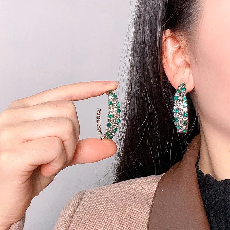 Diamant C-Form Ohrringe