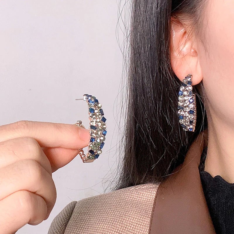 Diamant C-Form Ohrringe