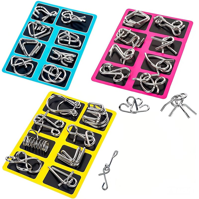 🧠Montessori Metallisches Denkspielzeug - 24-teiliges Set zur Förderung des räumlichen Denkens