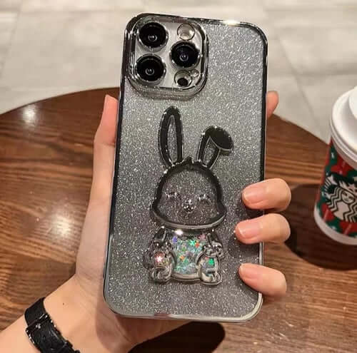 🐰Glitzer-Quicksand-Kaninchen-Hülle mit Farbverlauf für das iPhone✨✨