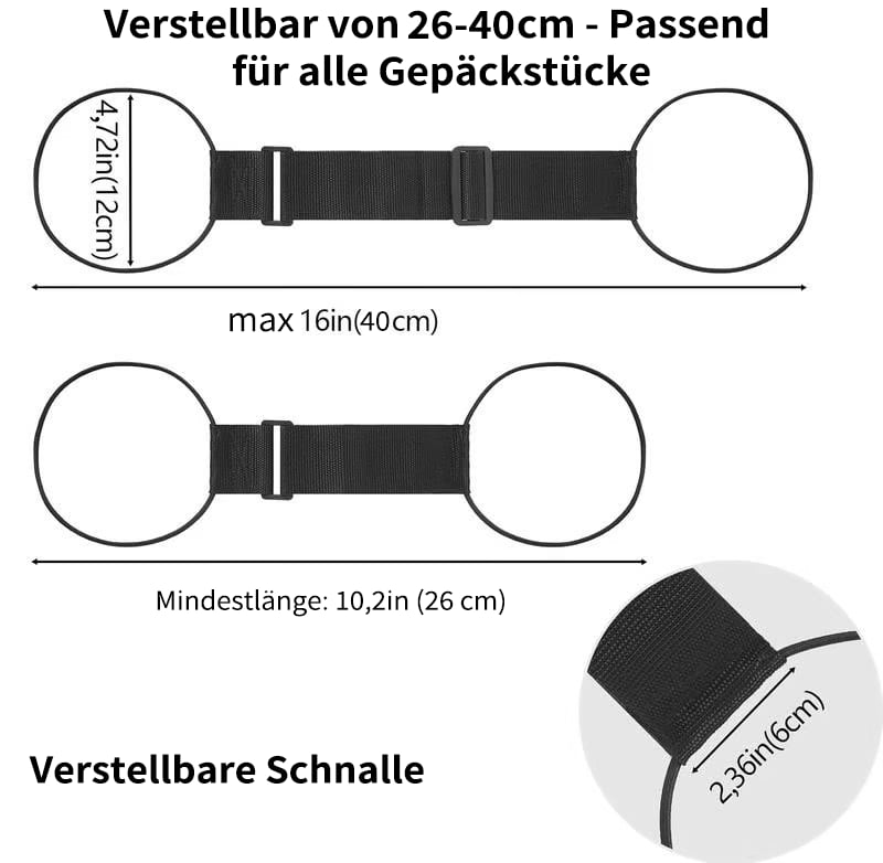 💥Praktische Reiselösung: Stabile, verstellbare Gepäckgurte. Endlich beide Hände frei am Flughafen!