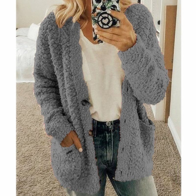 Herbst- und Winter-Plus Size Cardigan Casual Samt-Kurzjacke