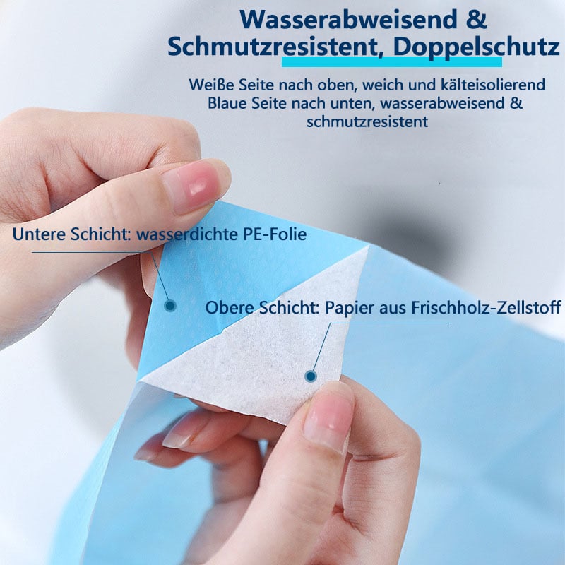 10 Packungen reißfester Einweg-Toilettensitzbezüge (einzeln verpackt)