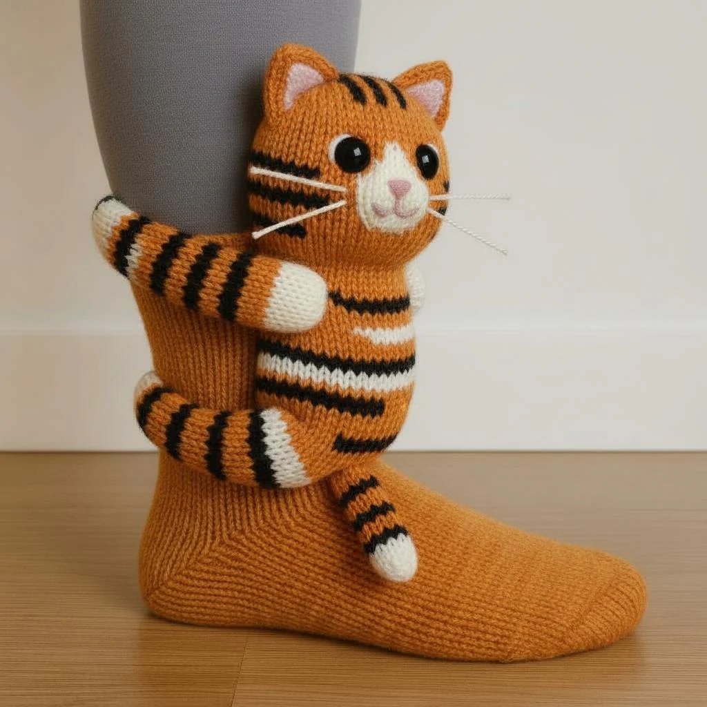 🎄🎅Simulation handgestrickte Tiersocken – warm, geeignet für zu Hause